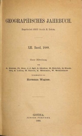 Geographisches Jahrbuch. 12. 1888