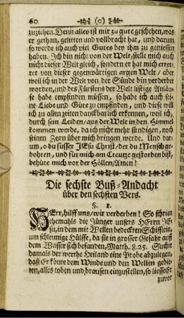 Die sechste Buß-Andacht über den sechsten Vers.