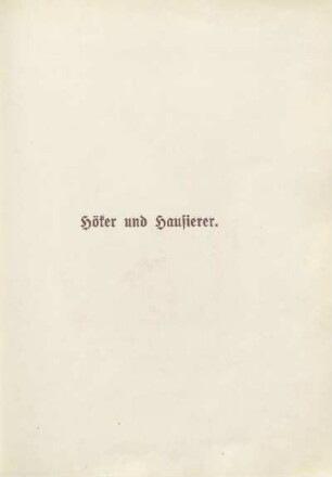 Höker und Hausierer