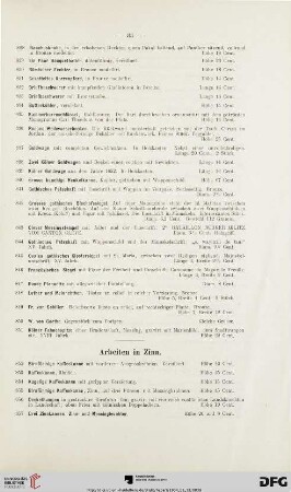 Arbeiten in Zinn (Nr. 852-887)