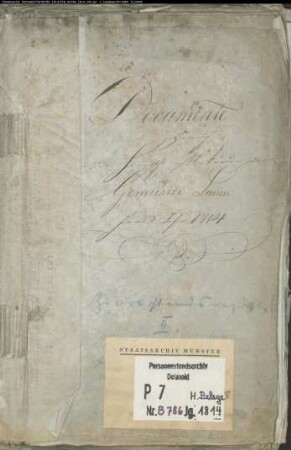 Belegakte zum Heiratsregister 1814 der Mairie Lienen
