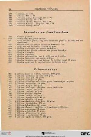 Juweelen en Goudwerken (Nr. 685-697)