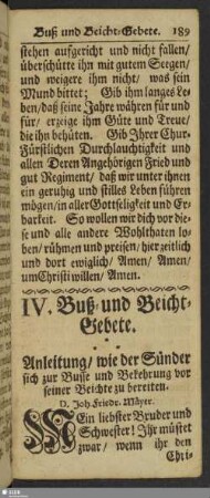 IV. Buß- und Beicht-Gebete