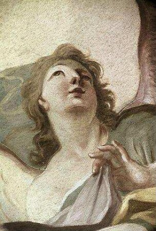 Engelschöre und die vier Erdteile in Verehrung Christi
