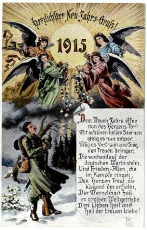 Weihnachts- und Neujahrs-Glückwunschkarten: Nr. 1509: Dem Neuen Jahre öffne nun des Herzens Tor! ...