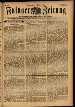 Erste Ausgabe vom Sonntag, den 14. Oktober 1894.