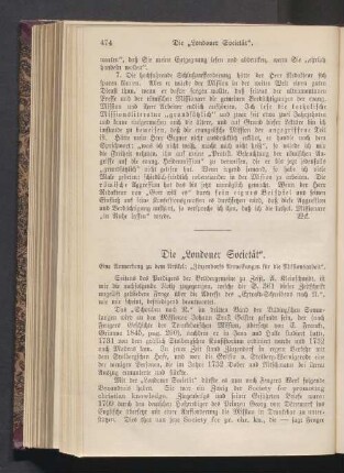 Die "Londoner Societät"
