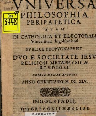 Universa philosophia peripatetica