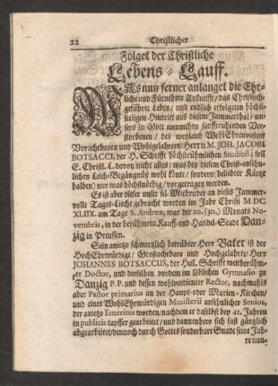 Folget der Christliche Lebens-Lauff.