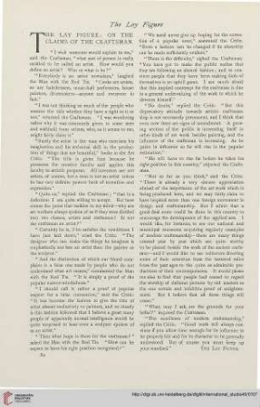 The lay figure: on the claims of the craftsman