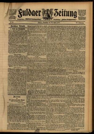 Dritte Ausgabe vom Samstag, den 27. April 1907.