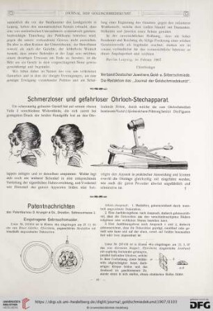 Schmerzloser und gefahrloser Ohrloch-Stechapparat