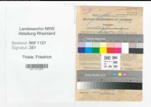 Entnazifizierung Friedrich Thiele , geb. 25.11.1888 (Ministerialrat)