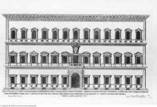 Palazzi di Roma de' più celebri architetti / disegnati da Pietro Ferrerio. 1. Buch., Tafel 3: Palazzo Farnese, Fassade