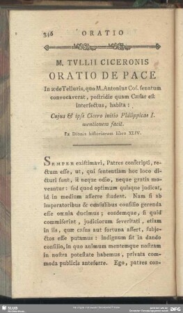 Oratio De Pace