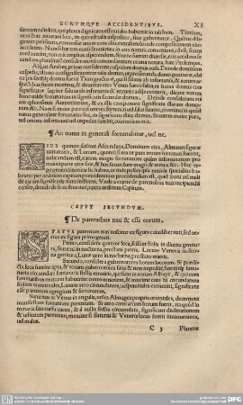 Caput Secundum. De parentibus nati et esse eorum.