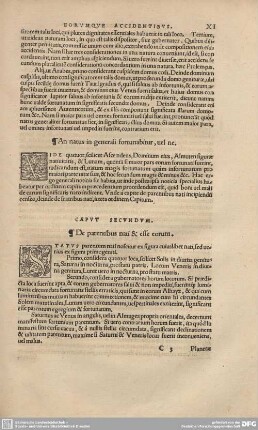Caput Secundum. De parentibus nati et esse eorum.
