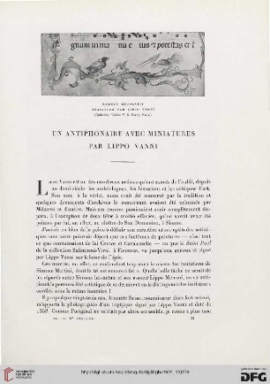 5. Pér. 9.1924: Un antiphonaire avec miniatures par Lippo Vanni