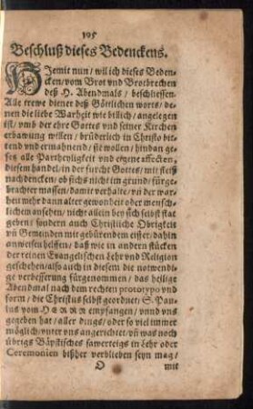 Beschluß dieses Bedenckens.