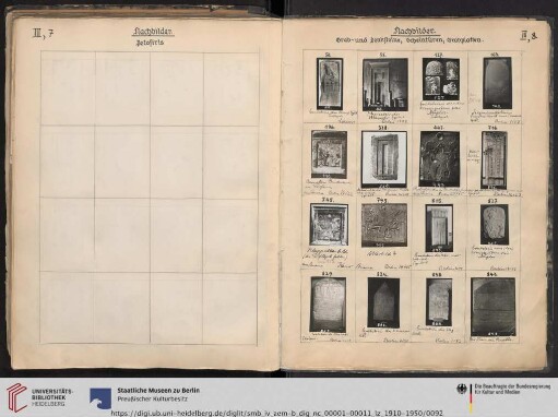 Flachbilder. Grab-und Denksteine, Scheintüren, Grabplatten.