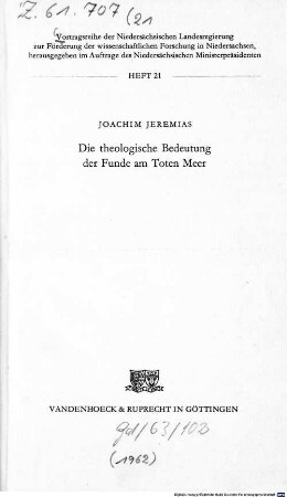 Die theologische Bedeutung der Funde am Toten Meer