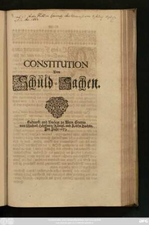 Constitution von Schuld-Sachen