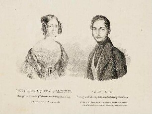 Bildnis von Wilhelmine (1808-1891), Herzogin und Karl (1813-1878) Herzog von Schleswig-Holstein-Sonderburg-Glücksburg