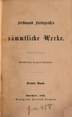 Sämmtliche Werke : Wohlfeile vollständige Original-Ausgabe, 3