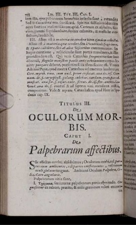 Titulus III. De Oculorum Morbis