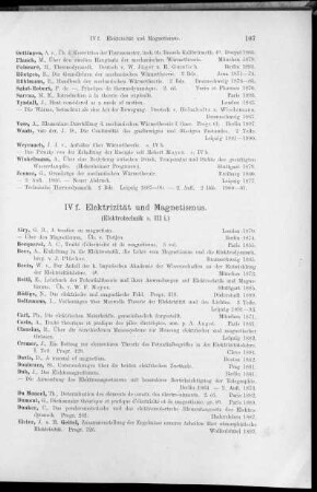 IV f. Elektrizität und Magnetismus.