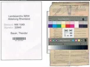 Entnazifizierung Theodor Bauer , geb. 04.04.1872 (Zugschaffner)