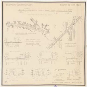Bebauungsplan Dortmund: Siedlung Brünninghausen, Lageplanausschnitt 1:2000, Straßenprofile 1:200