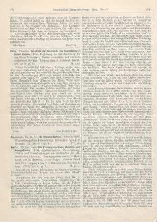 583 [Rezension] Zahn, Theodor, Grundriss der Geschichte des Neutestamentlichen Kanons