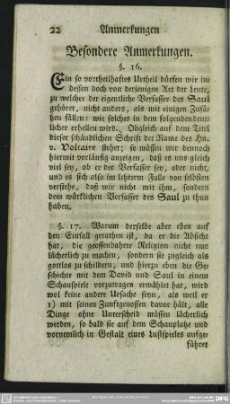 Besondere Anmerkungen