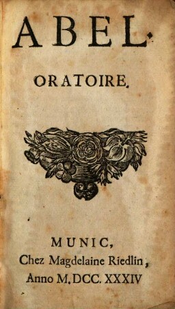 Abel : Oratoire