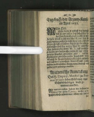 Tag-buch/ der Arzney-Kunst/ im April 1682