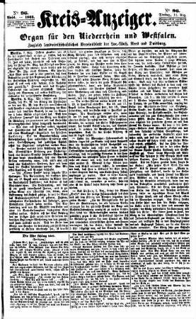 Kreisanzeiger. 1858-1865