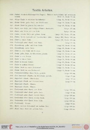 Textile Arbeiten (Nr. 1224-1265)