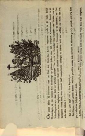 Op heden dezen 23 November 1792. het Volk der Hoofd-Stad Loven vergaedert zynde in de Halle deézer Universiteyt, ...