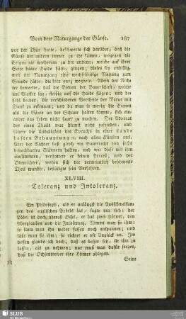 XLVIII. Toleranz und Intoleranz