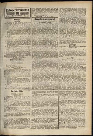 Zweite Ausgabe vom Samstag, den 28. August 1915.