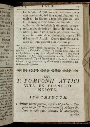 XXV. T. Pomponii Attici vita ex Cornelio Nepote.