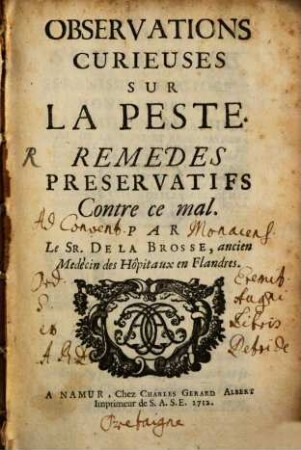 Observations curieuses sur la peste