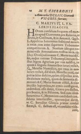 Anno urbis DCLIII ... C. Marius VI, L. Valerius Flaccus.