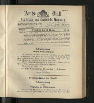 No. 233, 23. Oktober 1915