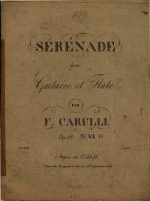 Sérénade pour guitarre et flûte : op. 109, no. 2