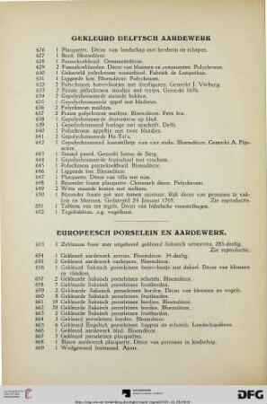 Europeesch porselein en aardewerk (Nr. 653-780b)