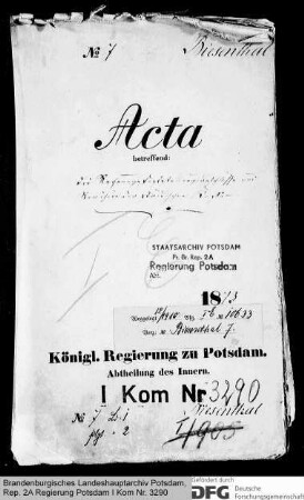 Rechnungsfeststellungsbeschlüsse und Revision der städtischen Kassen in Biesenthal