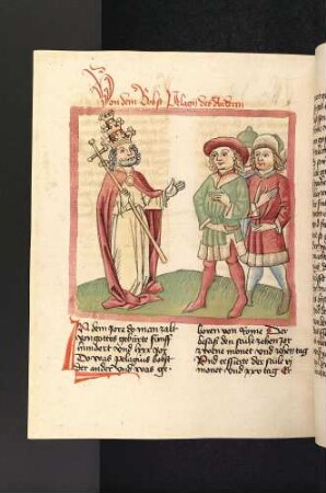 Papst Pelagius II. mit drei Gläubigen