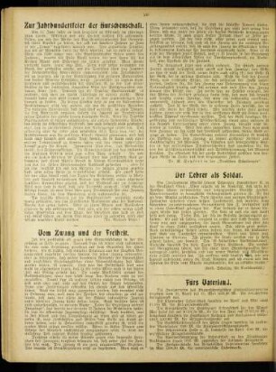 Zur Jahrhundertfeier der Burschenschaft